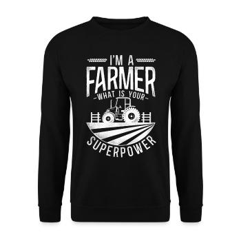Farming Farmer Tractor Vintage I'm - Unisex Sweatshirt - black - Front - Alina (178cm) & Michal (187cm)