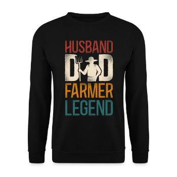 Farming Farmer Dad Father Tractor - Unisex Sweatshirt - black - Front - Alina (178cm) & Michal (187cm)