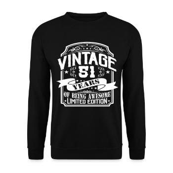 Birthday Vintage 51 Years Limited Edition - Unisex Sweatshirt - black - Front - Alina (178cm) & Michal (187cm)