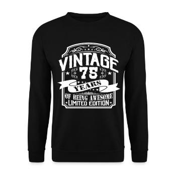 Birthday Vintage 75 Years Limited Edition - Unisex Sweatshirt - black - Front - Alina (178cm) & Michal (187cm)