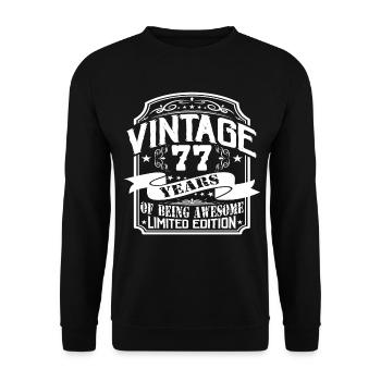 Birthday Vintage 77 Years Limited Edition - Unisex Sweatshirt - black - Front - Alina (178cm) & Michal (187cm)