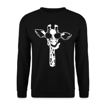 Giraffe With Sunglass Giraffe Lover Zoo Animal Fun - Unisex Sweatshirt - black - Front - Alina (178cm) & Michal (187cm)