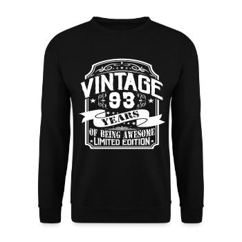 Birthday Vintage 93 Years Limited Edition - Unisex Sweatshirt - black - Front - Alina (178cm) & Michal (187cm)