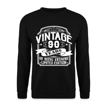 Birthday Vintage 90 Years Limited Edition - Unisex Sweatshirt - black - Front - Alina (178cm) & Michal (187cm)