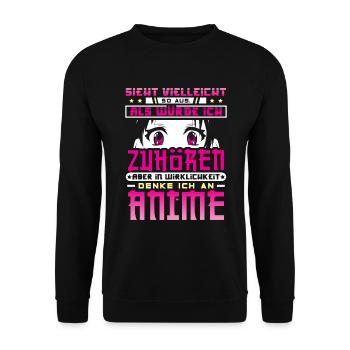 Anime - Unisex Pullover - Schwarz - Vorne - Alina (178cm) & Michal (187cm)