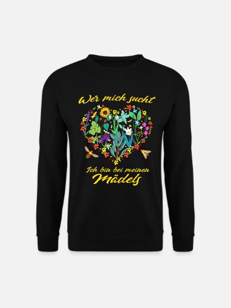 Bin bei meinen Mädels Bienen Honig Imker Imkerei - Unisex Pullover - Schwarz