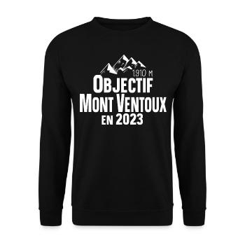 Mont Ventoux 2023 Cycliste Montagne Randonnée - Sweat-shirt Unisexe - noir - Devant - Alina (178cm) & Michal (187cm)
