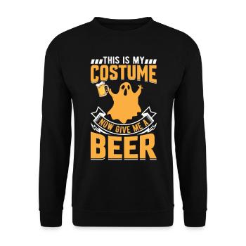 This Is My Costume Now Give Me A Beer - Halloween - Unisex Sweatshirt - black - Front - Alina (178cm) & Michal (187cm)