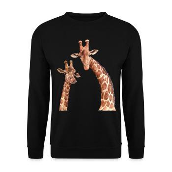 Giraffe Lover Zoo Giraffe Zoo Animal Giraffes - Unisex Sweatshirt - black - Front - Alina (178cm) & Michal (187cm)