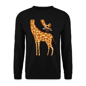 Funny Giraffe Zoo Animal Giraffe Lover Zoo Giraffe - Unisex Sweatshirt - black - Front - Alina (178cm) & Michal (187cm)