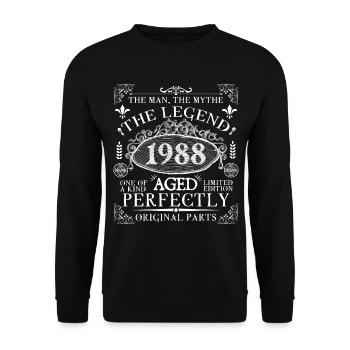 1988 Legend | Vintage Aged Perfectly 1988 - Unisex Sweatshirt - black - Front - Alina (178cm) & Michal (187cm)
