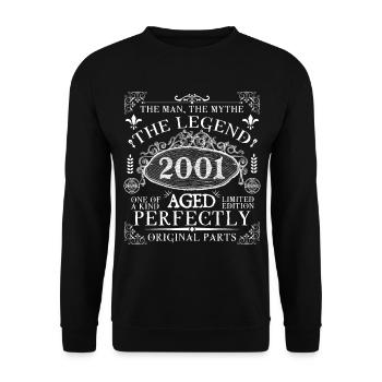 2001 Legend | Vintage Aged Perfectly 2001 - Unisex Sweatshirt - black - Front - Alina (178cm) & Michal (187cm)