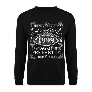 1999 Legend | Vintage Aged Perfectly 1999 - Unisex Sweatshirt - black - Front - Alina (178cm) & Michal (187cm)