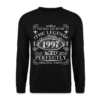 1997 Legend | Vintage Aged Perfectly 1997 - Unisex Sweatshirt - black - Front - Alina (178cm) & Michal (187cm)