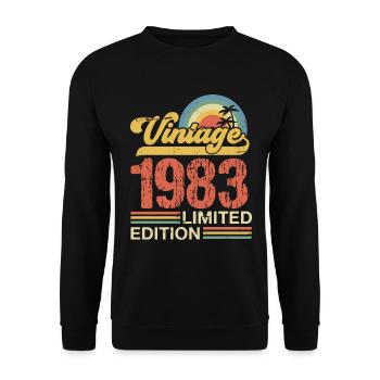 1983 - Sweat-shirt Unisexe - noir - Devant - Alina (178cm) & Michal (187cm)