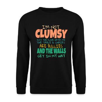 Ich bin nicht ungeschickt Lustige Sprüche Sarkastische Ideen Männer - Unisex Pullover - Schwarz - Vorne - Alina (178cm) & Michal (187cm)