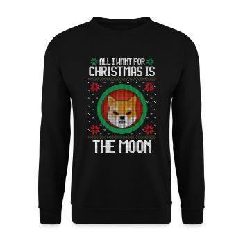 Tout ce que je veux pour Noël, c’est la chemise moon crypto - Sweat-shirt Unisexe - noir - Devant - Alina (178cm) & Michal (187cm)