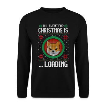 Tout ce que je veux pour Noël, c’est une chemise Crypto Shiba - Sweat-shirt Unisexe - noir - Devant - Alina (178cm) & Michal (187cm)