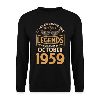Birthday The legends were born in October 1959 - Unisex Sweatshirt - black - Front - Alina (178cm) & Michal (187cm)