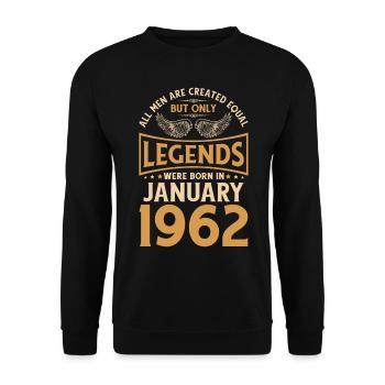 60e anniversaire 60 légendes ont été créées en janvier 1962 g - Sweat-shirt Unisexe - noir - Devant - Alina (178cm) & Michal (187cm)