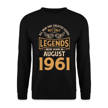 Anniversaire Les légendes ont été gebo en août 1961 - Sweat-shirt Unisexe - noir - Devant - Alina (178cm) & Michal (187cm)