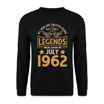 60e anniversaire 60 légendes sont nées en juillet 1962 - Sweat-shirt Unisexe - noir - Devant - Alina (178cm) & Michal (187cm)