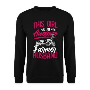 Farming Farmer Husband Tractor - Unisex Pullover - Schwarz - Vorne - Alina (178cm) & Michal (187cm)