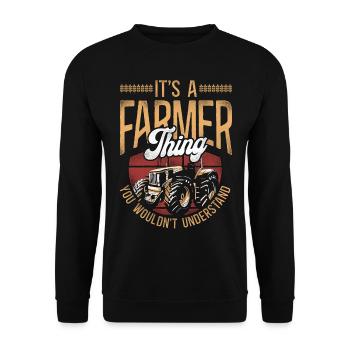 Farming Farmer Tractor Vintage - Unisex Pullover - Schwarz - Vorne - Alina (178cm) & Michal (187cm)