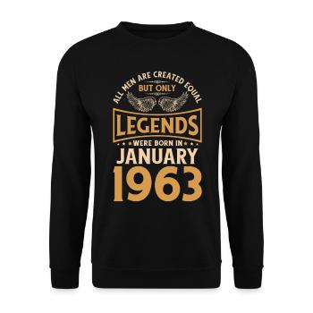 60th birthday 60 legends were created in January 1963 g - Unisex Sweatshirt - black - Front - Alina (178cm) & Michal (187cm)
