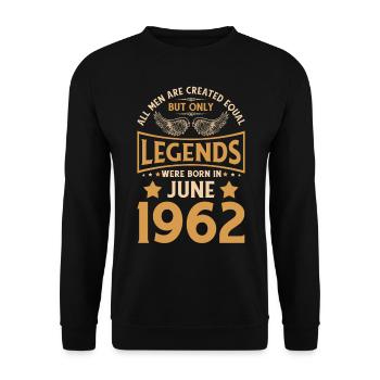 60e anniversaire 60 légendes sont nées en juin 1962 - Sweat-shirt Unisexe - noir - Devant - Alina (178cm) & Michal (187cm)