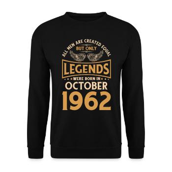 60e anniversaire 60 Légendaire Octobre 1962 - Sweat-shirt Unisexe - noir - Devant - Alina (178cm) & Michal (187cm)