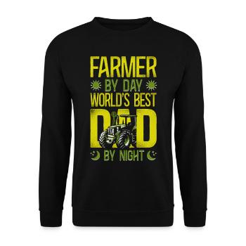 Farming Farmer Dad Father Tractor - Unisex Sweatshirt - black - Front - Alina (178cm) & Michal (187cm)