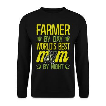 Farming Farmer Mom Mother Tractor - Unisex Pullover - Schwarz - Vorne - Alina (178cm) & Michal (187cm)