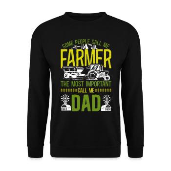 Farming Farmer Dad Father Tractor - Unisex Sweatshirt - black - Front - Alina (178cm) & Michal (187cm)