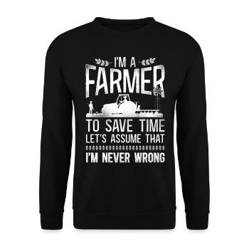 Farming Farmer Tractor Vintage I'm - Unisex Sweatshirt - black - Front - Alina (178cm) & Michal (187cm)