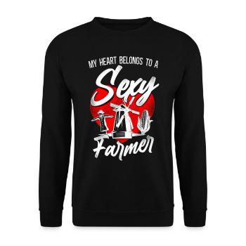 Farming Farmer Girl Wife - Unisex Pullover - Schwarz - Vorne - Alina (178cm) & Michal (187cm)