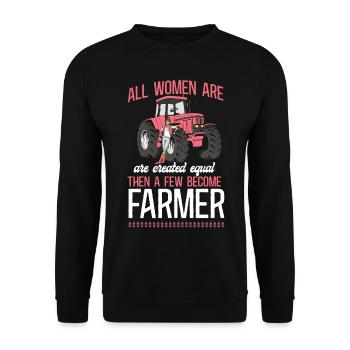 Farming Farmer Girl Female Tractor - Unisex Pullover - Schwarz - Vorne - Alina (178cm) & Michal (187cm)