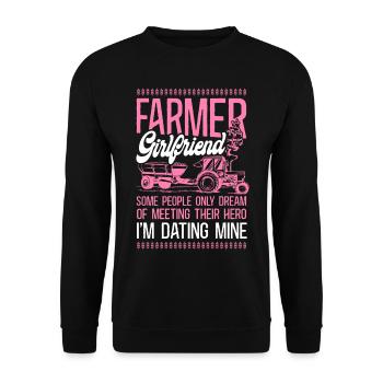 Farming Farmer Girl Tractor Farmer - Unisex Pullover - Schwarz - Vorne - Alina (178cm) & Michal (187cm)