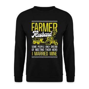 Farming Farmer Husband Tractor - Unisex Sweatshirt - black - Front - Alina (178cm) & Michal (187cm)