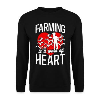 Farming Farmer Girl Heart Farming - Unisex Sweatshirt - black - Front - Alina (178cm) & Michal (187cm)