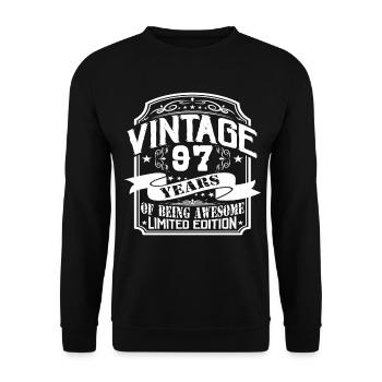Birthday Vintage 97 Years Limited Edition - Unisex Sweatshirt - black - Front - Alina (178cm) & Michal (187cm)