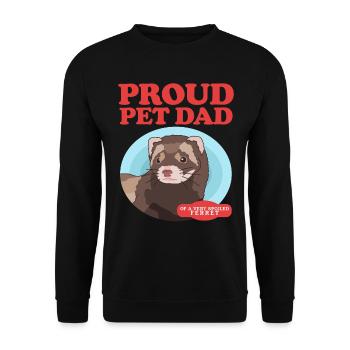 Frettchen Dad Frettchen Liebhaber Geschenk - Unisex Pullover - Schwarz - Vorne - Alina (178cm) & Michal (187cm)