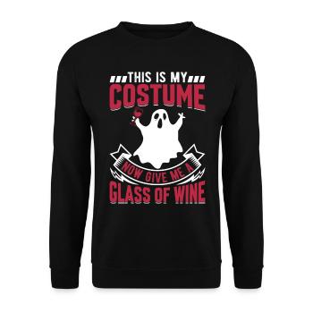 This Is My Costume Now Give Me A Glass Of Wine - Unisex Sweatshirt - black - Front - Alina (178cm) & Michal (187cm)