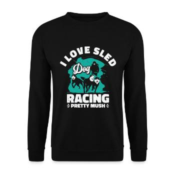 Courses de chiens de traîneau Husky Sled - Sweat-shirt Unisexe - noir - Devant - Alina (178cm) & Michal (187cm)
