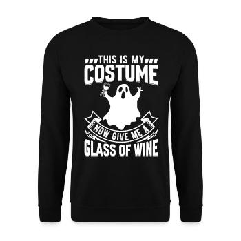This Is My Costume Now Give Me A Glass Of Wine - Unisex Sweatshirt - black - Front - Alina (178cm) & Michal (187cm)