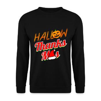 Hallow Thanks Mas Pumpkin Christmas Halloween - Unisex Sweatshirt - black - Front - Alina (178cm) & Michal (187cm)