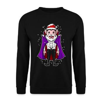 Cute Kawaii Vampire in Snow wearing Santa Hat - Unisex Sweatshirt - black - Front - Alina (178cm) & Michal (187cm)