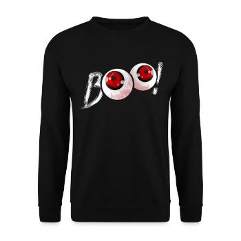 Scary BOO eyeballs For Halloween - Unisex Sweatshirt - black - Front - Alina (178cm) & Michal (187cm)
