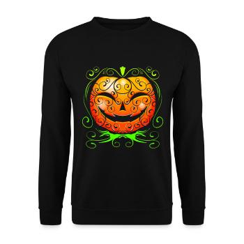 Pumpkin With Ornaments For Halloween - Unisex Sweatshirt - black - Front - Alina (178cm) & Michal (187cm)