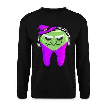 Evil Green Witch Tooth For Dentist On Halloween - Unisex Sweatshirt - black - Front - Alina (178cm) & Michal (187cm)